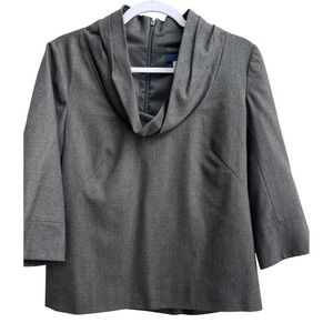 J.Crew Gray Wool Blend Cowl Neck 3/4 Sleeve Career Dress Size‎ 8